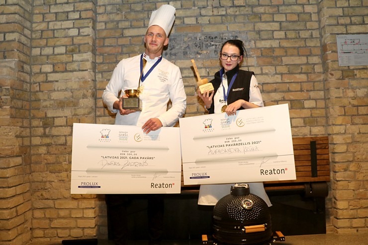 «Latvijas gada pavārs 2021» ir Dinārs Zvidriņš un «Latvijas gada pavārzellis 2021» ir Aleksandra Krūka 308250