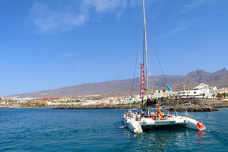 Travelnews.lv ar katamarānu dodas Atlantijas okeānā gar Tenerifes salas piekrasti 309651