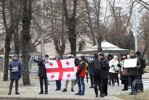 Rīgā notiek atbalsta akcija bijušajam Gruzijas prezidentam Mihaelam Saakašvili 4