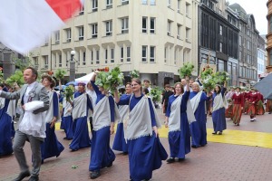 Rīdzinieki skata dziesmu un deju svētku dalībnieku gājienu Rīgā - «Novadu dižošanās» 16