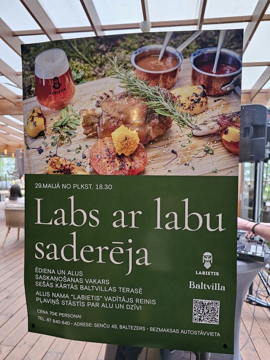 «Baltvilla» ēdiena un «Labietis» alus saderināšanas vakars atklāj vasaras terases svētkus Baltezera krastā «Baltvilla» ēdiena un «Labietis» alus saderināšanas vakars atklāj vasaras terases svētkus Baltezera krastā 371740
