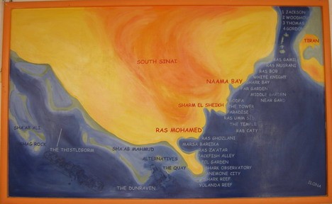 Ēģiptes niršanas vietu karte 19762