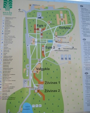 Teritorijas plāns. Sīkāka informācija: www.sanatorija.lt