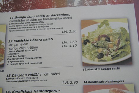 Bāra ēdienkarte apmierinās jebkuru Eiropas stila gaumi 27316