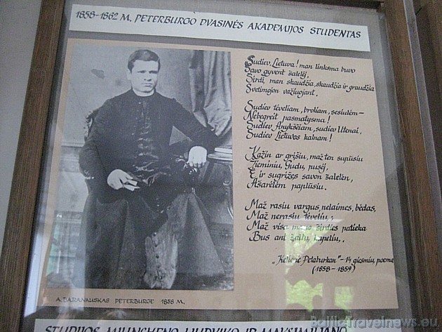 Klētiņā 1858.–1859. gadā dzejnieks, topošais bīskaps A. Baranauskas radīja poēmu 