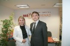 Tūrisma aģentūras 365 Brīvdienas direktore Liene Pelše un Raimondas Ušeckas (tūroperatora Novaturas komerciālais direktors no Lietuvas), kurš ieradies 11