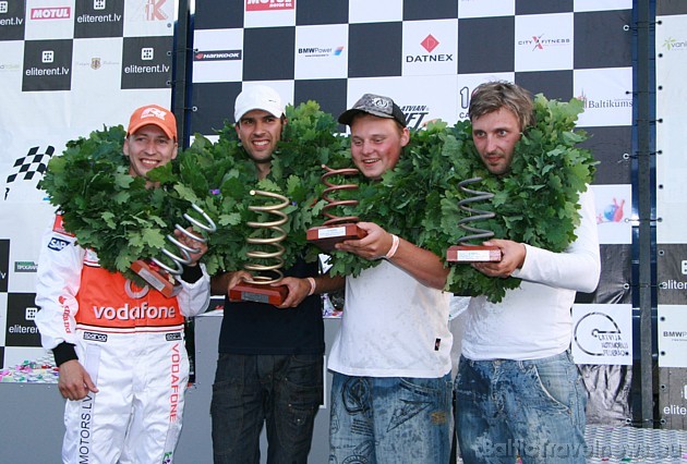 Latvijas Drifta čempionāta 3. posma uzvarētāji - no kreisās - 2.vieta Ervins Ērglis, 1.vieta Raivo Mužiks, 3.vieta Jānis Eglīte un 4.vieta Andris Ranc Latvijas Drifta čempionāta 3. posma uzvarētāji - no kreisās - 2.vieta Ervins Ērglis, 1.vieta Raivo Mužiks, 3.vieta Jānis Eglīte un 4.vieta Andris Ranc 34963