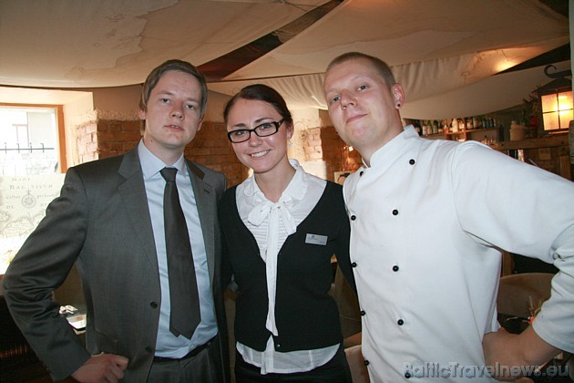 Hanza Hotel komanda - no kreisās pārdošanas direktors Jānis Meldrājs, restorāna vadītāja Inga Lazdāne un šefpavārs Normunds Baranovskis. BalticTraveln 35050