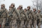 Militārajā parādē bruņotos spēkus pārstāvēja Sauszemes spēku kājnieku brigādes vienība, kuras karavīri ierindas priekšgalā nesa Latvijas armijas karog 3