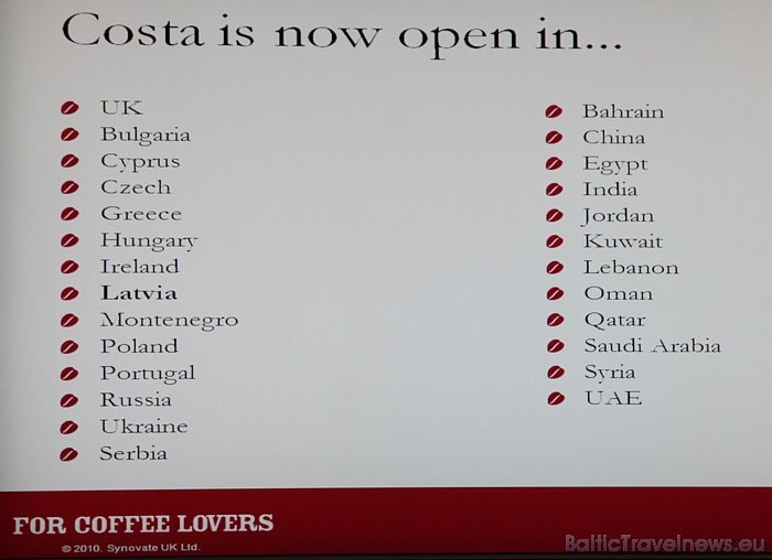 Kafijas īpašo garšu jūs varat nobaudīt jebkurā no 1800 Costa kafejnīcām 26 pasaules valstīs 54410