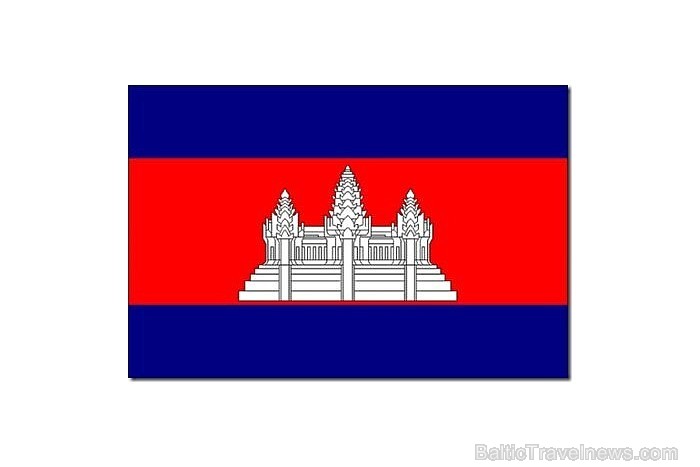 16. vietu ieņem Kambodža. Zilā krāsa simbolizē monarhijas varu, sarkanā - cilvēkus, baltā - reliģiju (budisms un brahmanisms). Angkor Wat templis simb 57690