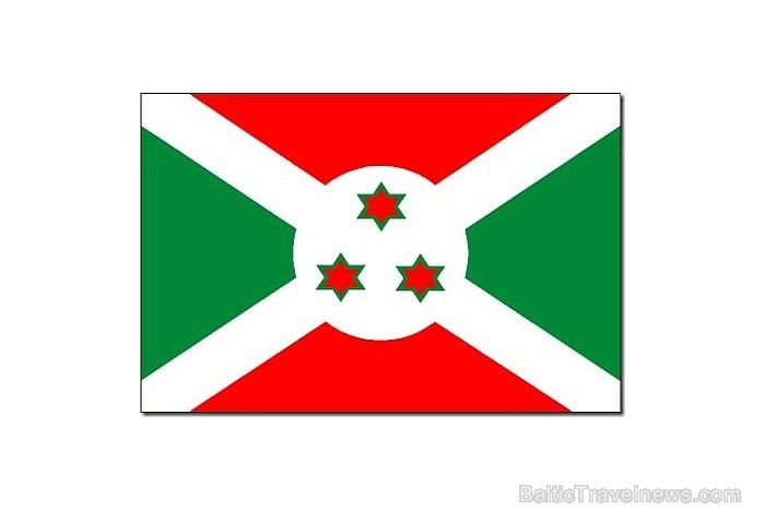 14. ieņem Burundija. Sarkanā krāsa simbolizē cīņu par neatkarību, zaļā krāsa - cerību, baltā - mieru, un trīs zvaigznes simbolizē valts moto - Vienotī 57693