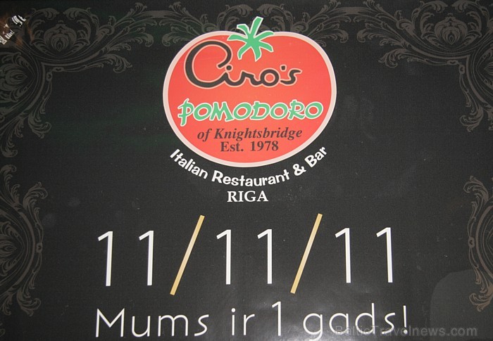 Kosmopolītiskais restorāns Ciros Pomodoro, kas atrodas Galleria Riga, 11.11.2011 svin viena gada jubileju 69118