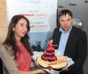 Lidosta Rīga valdes loceklis Aldis Mūrnieks un lidsabiedrības Iberia Express komercdirektore Silvia Mosquera svinīgi atklāj šo maršrutu 2