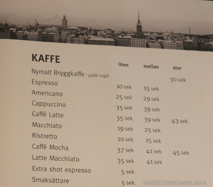 Kafijas cenas Stokholmas Arlandas lidostā. Foto sponsors:  www.travel-rsp.lv 82143