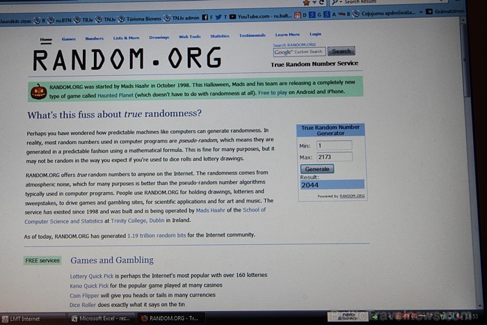 Fb.com/Travelnews.lv žūrijas komisija piecu cilvēku sastāvā ar Random.org skaitļu ģeneratora starpniecību izlozē 2044. numuru 84082