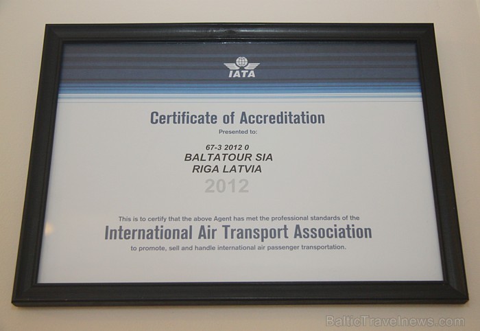 Tūrisma aģentūra Baltatour ir Starptautiskās gaisa satiksmes asociācijas IATA biedrs, kas arī apliecina uzņēmuma profesionalitāti. Foto sponsors: www. 84511