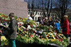 04.05.2013 pie Brīvības pieminekļa notiek Latvijas veidošana no ziediem. Ziedu Latvija pieminekļa pakājē skatāma līdz 06.05.2013 pulksten 21:00. 1