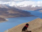 Pie Yamdrok Tso ezera par divām juaņām pozē ne tikai tibetieši un ceļotāji, bet arī īstens Tibetas kalnu suns - www.impro.lv 2
