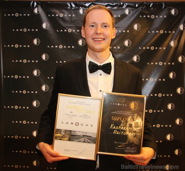 Latvijas Vīnziņu čempionāta «Laroche Cup 2014» uzvarētājs Kaspars Reitups no Rīgas restorāna «Vincents» 134503