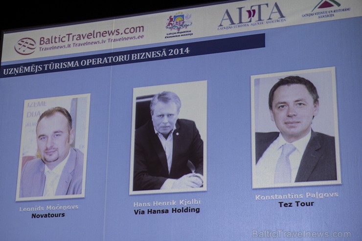Nominācijā «Uzņēmējs tūrisma operatoru biznesā 2014» nominanti - Leonīds Močeņovs (Novatours), Hans Henrik Kjolbi (Via Hansa Holding), Konstantīns Paļ 142421
