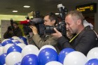 Starptautiskā lidosta «Rīga» sagaidīja savu 50 miljono pasažieri kopš lidostas dibināšanas - Montu Skābarnieci, kura liedostā ieradās ar airBaltic rei 3