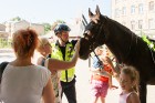 Siena tirgus laukumā svētku apmeklētāji iepazīstas ar dažādām zirgu izmantošanas tradīcijām 15