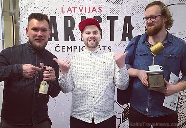 Ingemārs Dzenis (pa kreisi) ir Latvijas Barista 2007, Jānis Podiņš (pa labi) ir Latvijas Barista 2016 un Arvis Zēmanis 169186