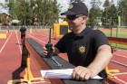 Valmierā, J. Daliņa stadionā, norisinās Latvijas čempionāts ugunsdzēsības sportā 44