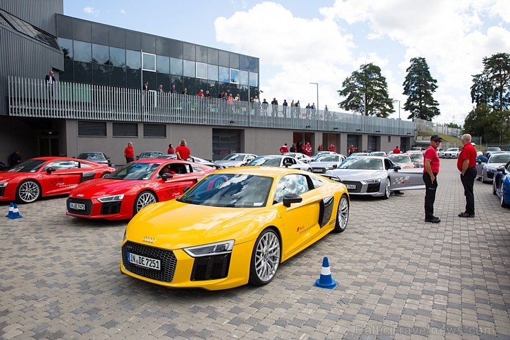 Travelnews.lv redakcija Biķernieku trasē 15.08.2016 izmēģina jaudīgos Audi R8 un RS sērijas automobiļus. Foto: Audi Sport Travelnews.lv redakcija Biķernieku trasē 15.08.2016 izmēģina jaudīgos Audi R8 un RS sērijas automobiļus. Foto: Audi Sport 181892