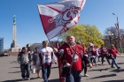 Hokeja fanu mājā Ķīpsalā aktīvi tiek atbalstīta Latvijas hokeja izlase 64