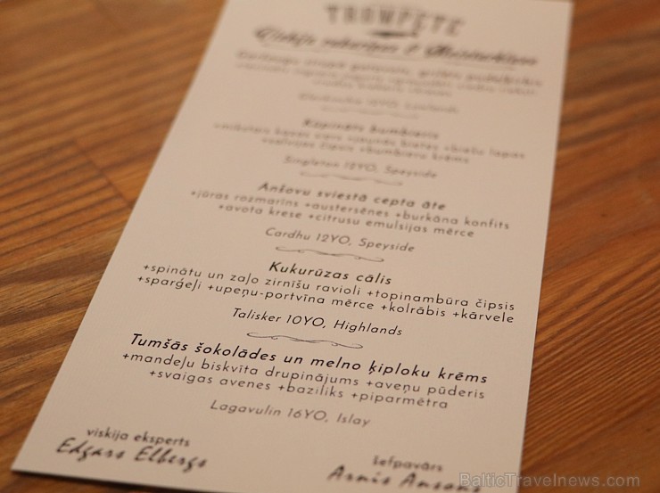 Vecrīgas restorāns «Trompete» rīko viskija vakariņas & meistarklasi 
