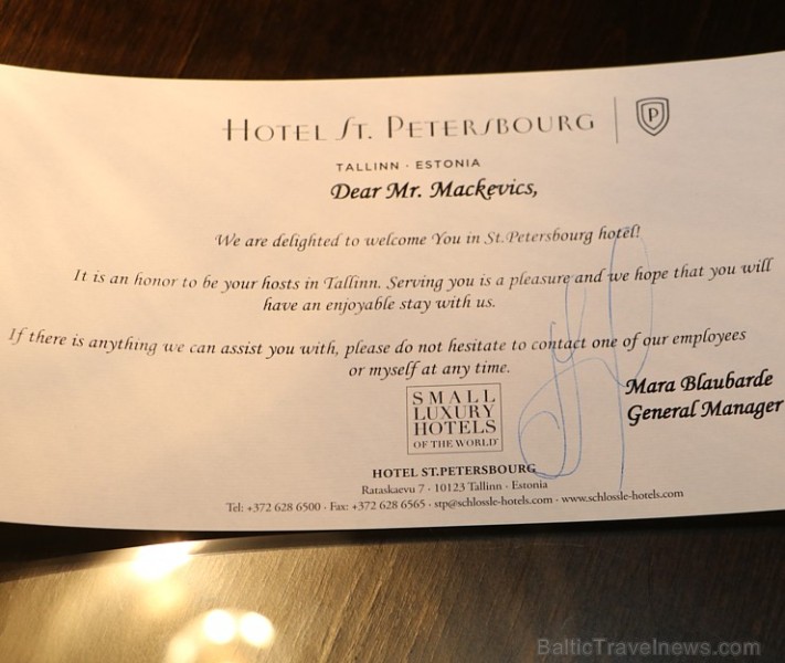 Travelnews.lv iepazīst Tallinas 5 zvaigžņu viesnīcas «Hotel St. Petersbourg» viesmīlību. Atbalsta: Hotel Schlössle 221372