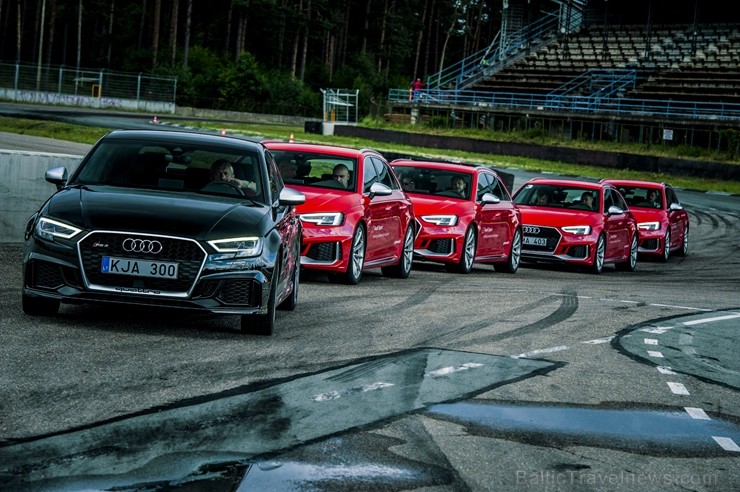 Travelnews.lv izmēģina Audi RS 3 un Audi RS 4 dinamiskās īpašības Biķernieku trasē