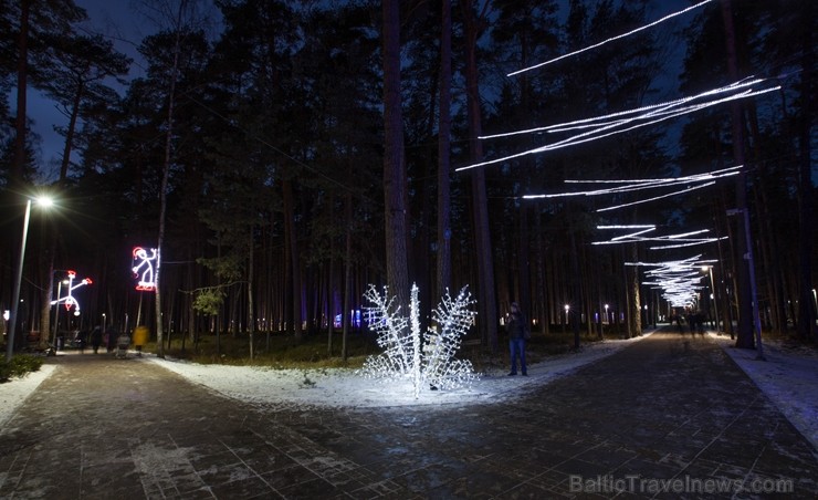 Jūrmalā - Dzintaru mežaparkā - atklāts Gaismas parks, kurā dažādos gaismas dekoros, skulptūrās jau otro gadu iemirdzas tūkstošiem LED gaismiņu. 239719
