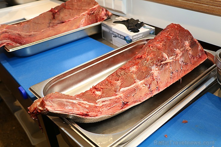 Skatītāju priekšā «Centrālais Gastro Tirgus» tiek sadalīts 208kg smags un 6.000 eiro vērts tuncis 250625