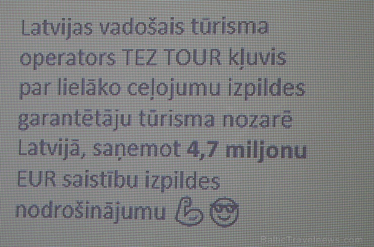 Tūroperators «Tez Tour Latvia» 1.08.2019 sveic labākās TOP30 ceļojumu aģentūras un sadarbības partnerus 260631