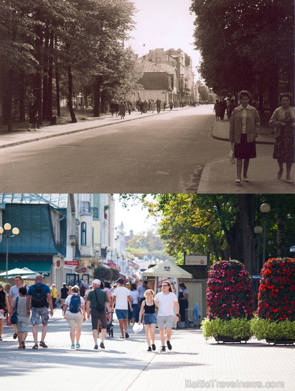 Jomas iela Majoros. Skats uz krustojumu ar Smilšu ielu Majoru stacijas virzienā, 1963. gads, foto E. Dambis. 271059