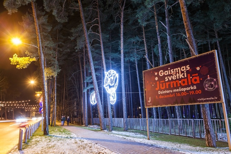 Jau trešo gadu Jūrmalā, Dzintaru mežaparkā, iemirdzējušās gaismas skulptūras un dekori, veidoti no tūkstošiem LED lampiņu virtenēm 272653