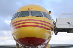 Starptautiskajā lidostā «Rīga» nolaižas īpaša «DHL» pateicības lidmašīna «Boeing 757F» 1