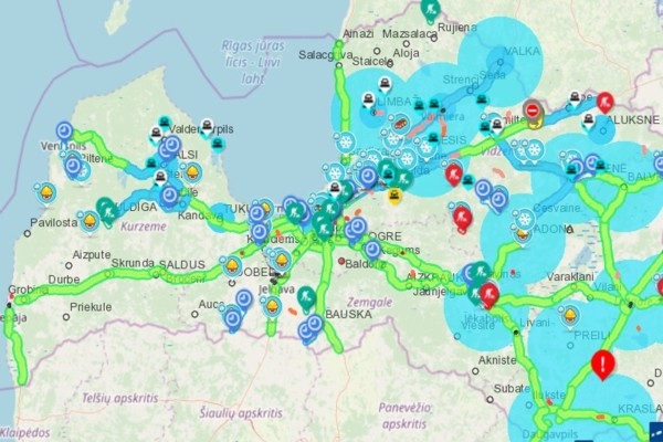 Aktuālā karte: Kas šobrīd notiek uz Latvijas galvenajiem autoceļiem? Apskaties!