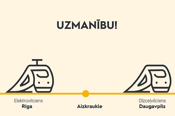 Ar vilcienu uz Daugavpili: Tiešie un kombinētie re