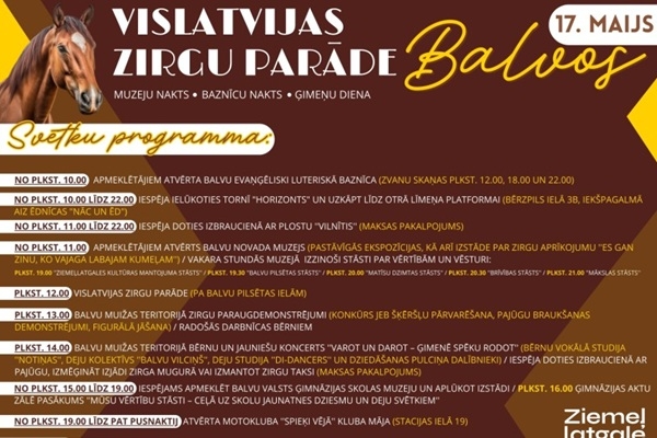 Balvos norisināsies Vislatvijas zirgu parāde