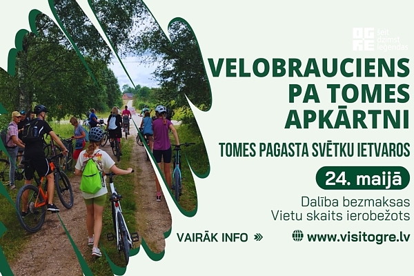 Aicinām uz pavasarīgu veloizbraucienu pa Tomes apkārtni pagasta svētku ietvaros 24.maijā