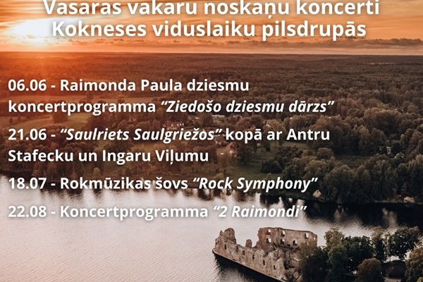 Aicinām ieplānot vasaras vakaru koncertus Koknesē 