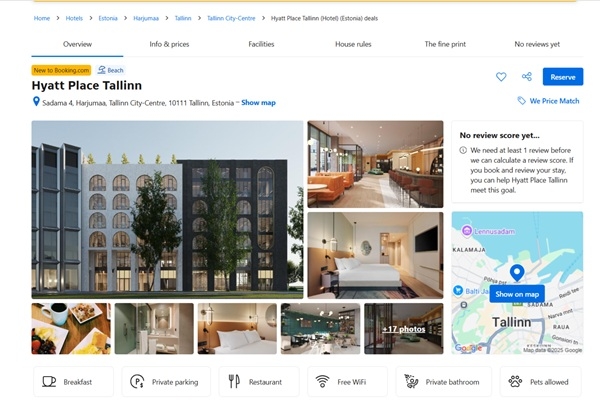Tallinā viesiem durvis ver pirmā «Hyatt» tīkla vie