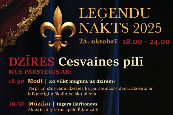 «Leģendu naktī 2025» Cesvaines pilī notiks aktivit