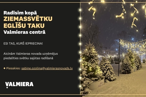 Valmiera aicina: Radīsim kopā Ziemassvētku eglīšu 