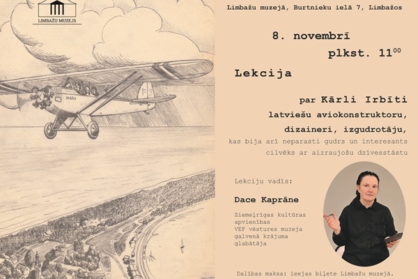 Limbažu muzejs aicina uz lekciju par Kārli Irbīti
