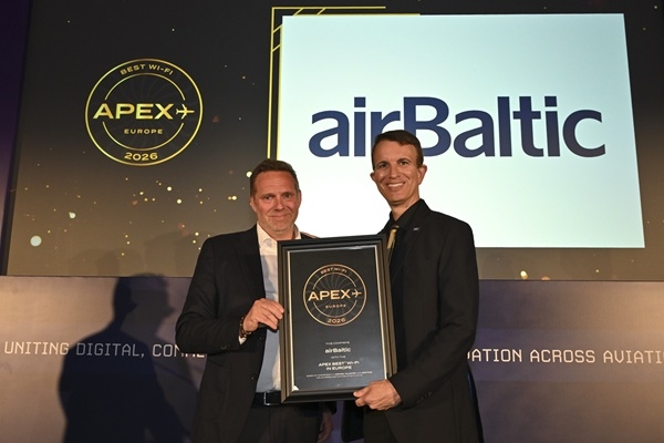 «airBaltic» saņem APEX balvu par labāko internetu Eiropā